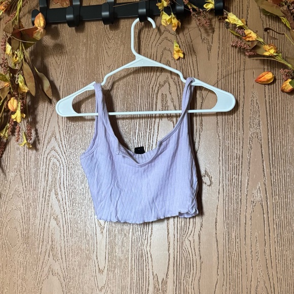 Lavender Ribbed Crop Top - Picture 1 of 1